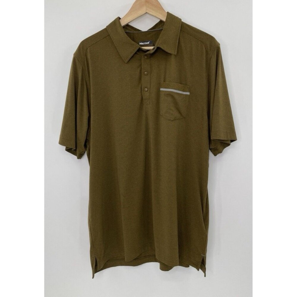 Marmot Shirt Men’s Laight Short Sleeve‎ Snap Button Polo Aztec Gold Size XL FLAW
